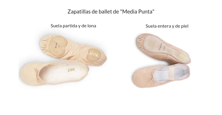 Zapatilla Iniciación Media punta tela suela partida